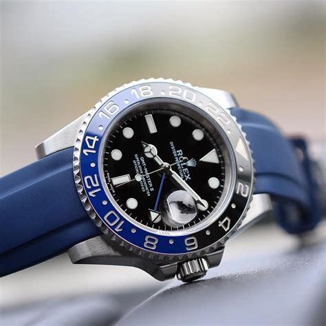 rolex gmt band replacement|rolex with black leather band.